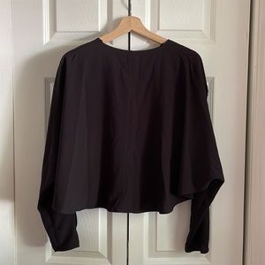 Zara Black Open Long Sleeve Blouse